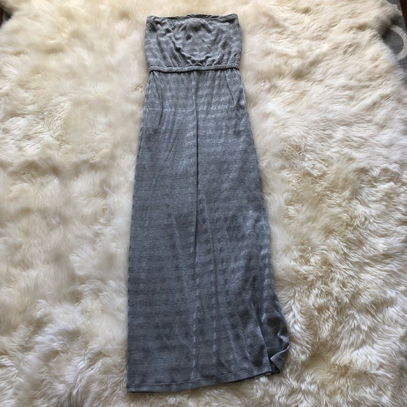 WHBM Strapless Stripe Maxi Sparkle Dress XXS - Picture 5 of 6